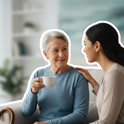 Pflege und Pflegegrad bei Parkinson – Angehörige unterstützen eine Seniorin im Alltag bei einer Parkinson-Erkrankung | © PflegeBetreuer | unabhängige Pflegeberatung