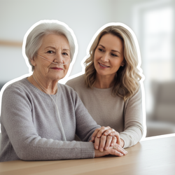 Pflege und Pflegegrad bei COPD – Seniorin mit Sauerstofftherapie erhält Unterstützung durch Angehörige | © PflegeBetreuer | unabhängige Pflegeberatung