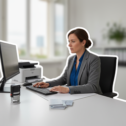 Sachbearbeiterin im Versorgungsamt bearbeitet Anträge am Computer | © PflegeBetreuer | unabhängige Pflegeberatung