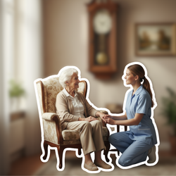 Pflegekraft betreut Seniorin in der Vollzeitpflege mit Herz und Vertrauen | © PflegeBetreuer | unabhängige Pflegeberatung