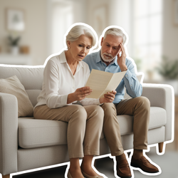 Seniorenpaar liest besorgt MD-Gutachten zur Pflegebegutachtung | © PflegeBetreuer | unabhängige Pflegeberatung